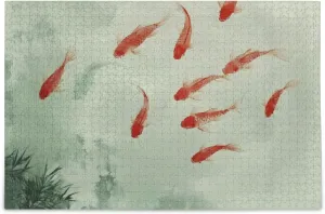 Jigsaw Puzzle Fish Water Watercolor for Adults 500 Pieces, Extremely Challenging and Difficult Puzzle for Family Games, Party Entertainment, and Brain Teasing Fun