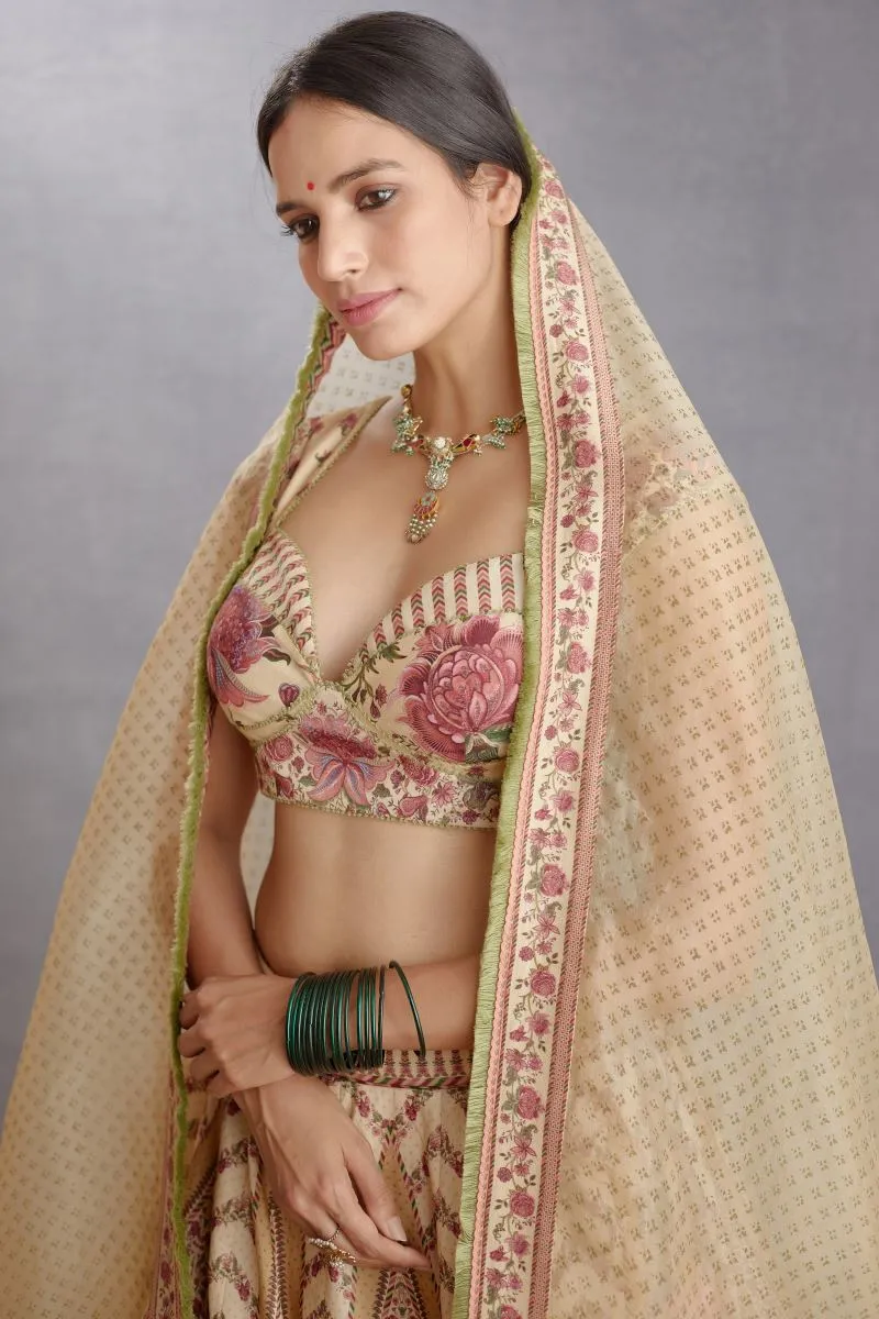 Kasturi oorjita lehenga set