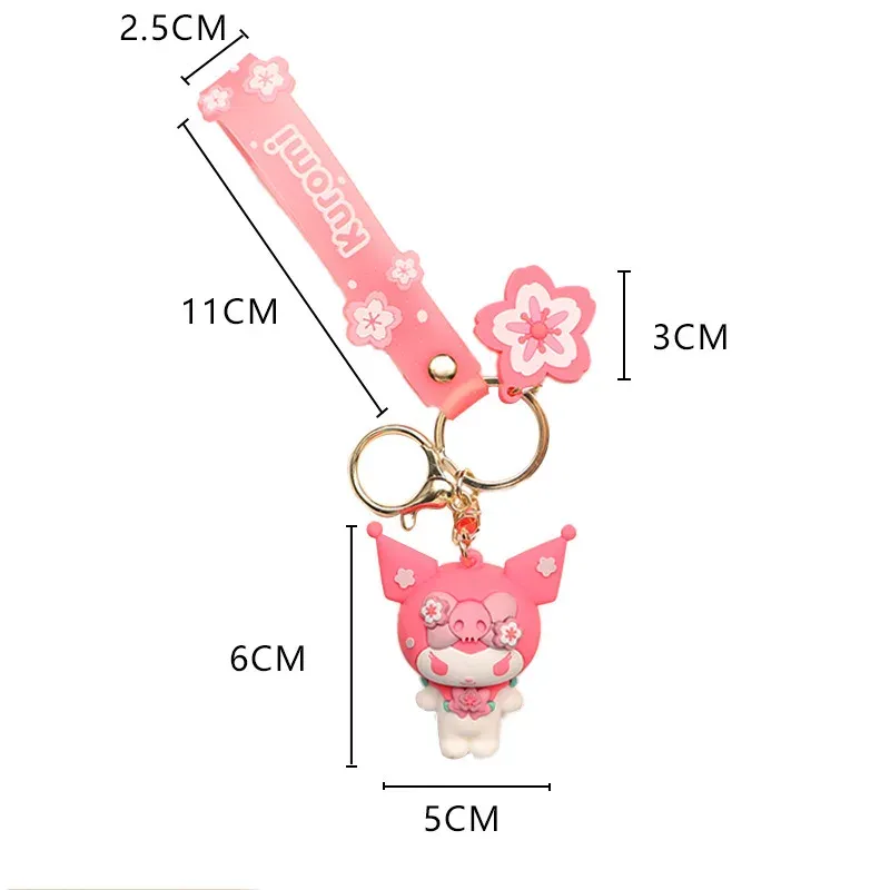 Kawaii Sakura Blossom Keychain Featuring Sanrio and Friends