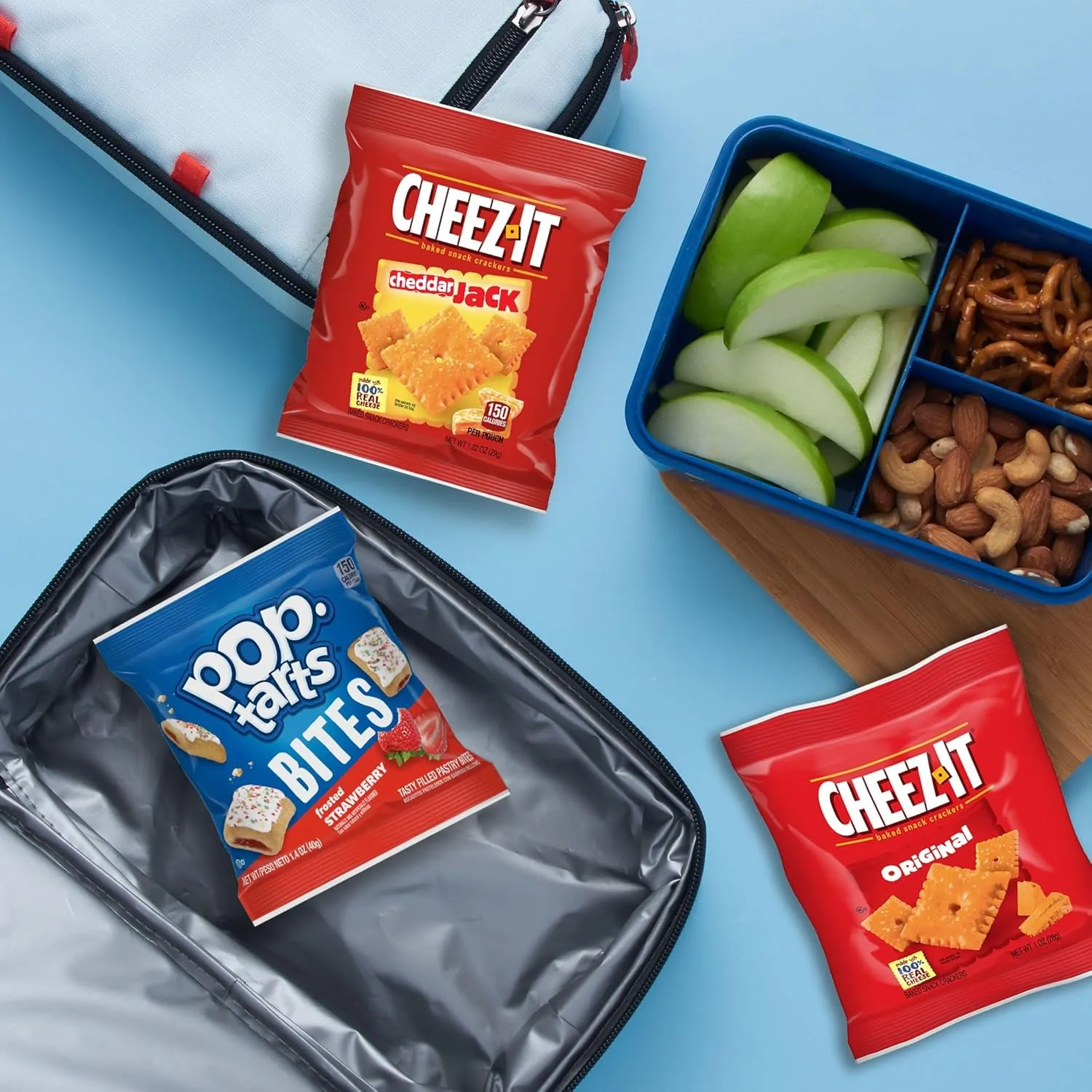 Kellogg's Cheez-It & Pop-Tarts Snacks, Grab 'N Go, Any Time Snacks Variety Pack, 33.42oz Box (30 Count)