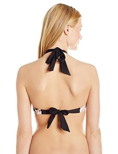Kenneth Cole York Sweet Sakura Floral High Neck Key Hole Bra Bikini Top Multi M