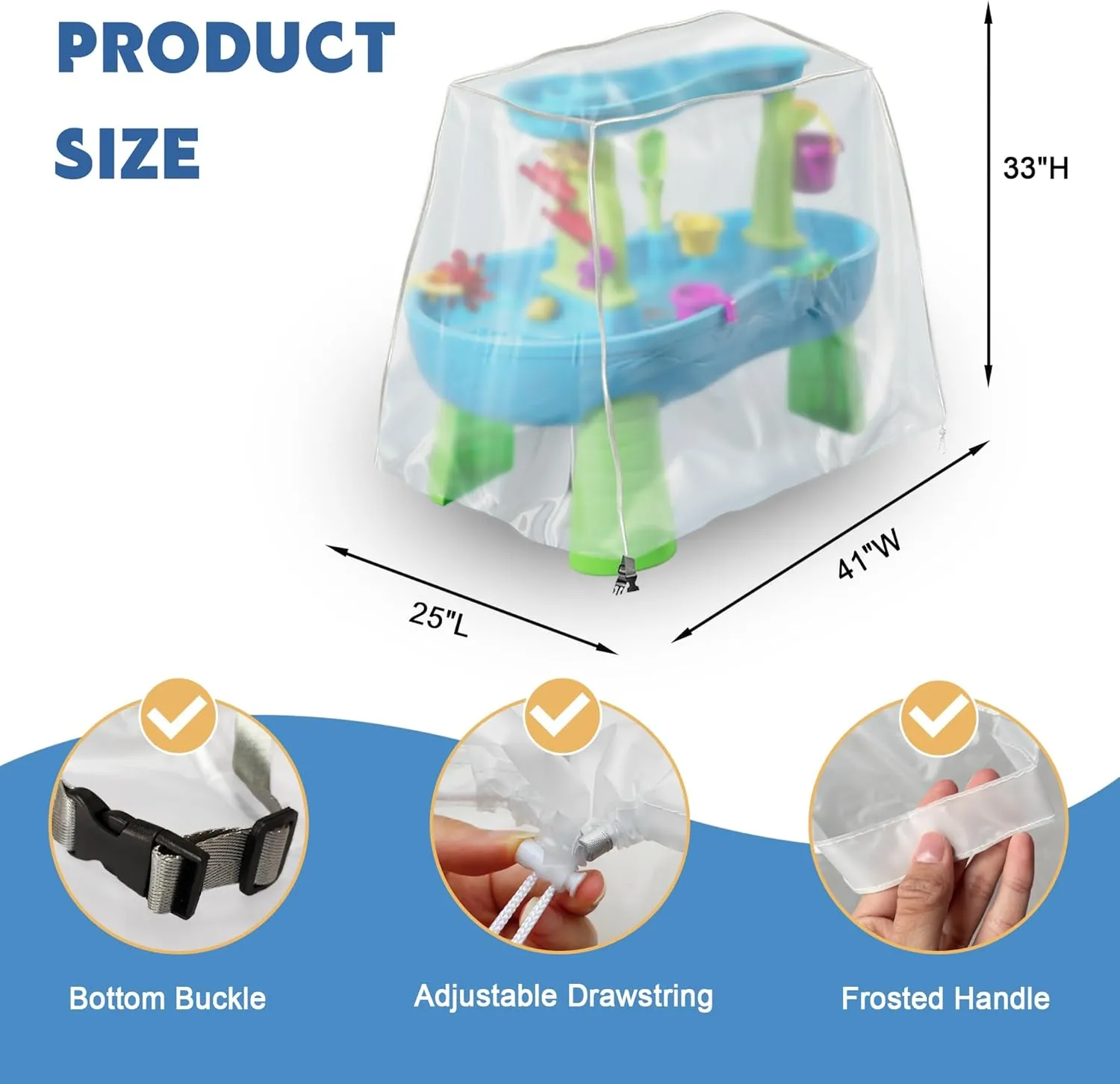 Kids Water Table Cover, Fit Step2 Rain Showers Splash Pond Water Table Waterpark Play Table Cover Outdoor Toys Cover - (Frosted)