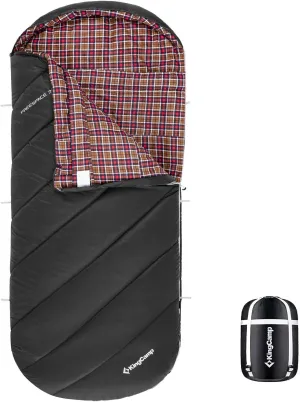 KingCamp Sleeping Bag for Adults, Cold Weather & Warm Extra Wide Big & Tall XL Portable Waterproof Flannel Sleeping Bags, Essentials Gear Accessories for Camping Backpacking Hiking Indoor & Outdoor