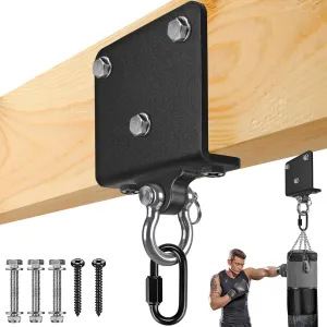 Kipika Punching Bag Hanger - Heavy Bracket 180° Swivel I-Beam Mount with Ceiling Installation Thick Hardware, Hooks for Boxing, Aerial Yoga, and Home Gym