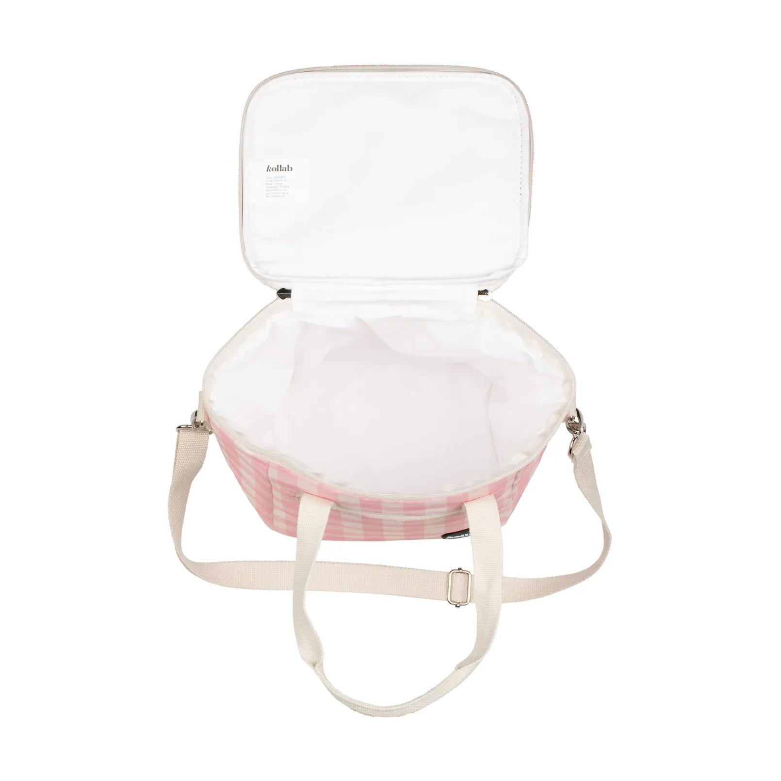 Kollab Mini Insulated Cooler Bag - Candy Pink Check