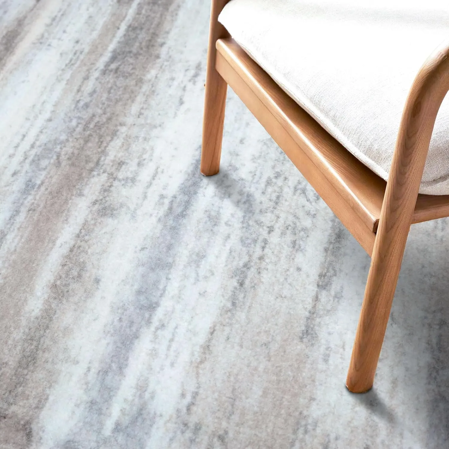 KOZYFLY Modern Abstract Kitchen Runner Rug, 2x6 Washable Rug Runner Non-Slip Soft Striped Hallway Runner Rugs, Beige Print Distressed Carpet Runner for Entryway Bathroom Laundry Room Foyer