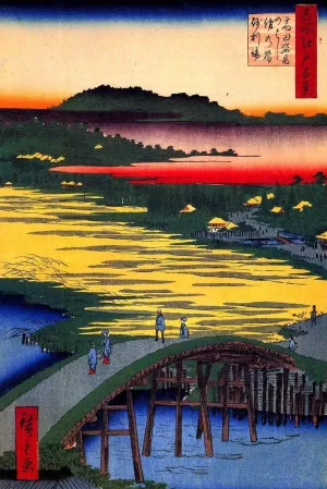 Laminated Sugatami Bridge Omokage Bridge Jariba At Takata Utagawa Hiroshige Poster Dry Erase Wall Art 16x24