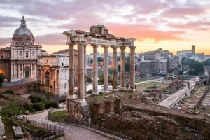 Laminated Sunrise Roman Forum Rome Italy Italian Photo Photograph Beach Sunset Palm Landscape Pictures Ocean Scenic Scenery Tropical Nature Photography Paradise Poster Dry Erase Wall Art 24x16
