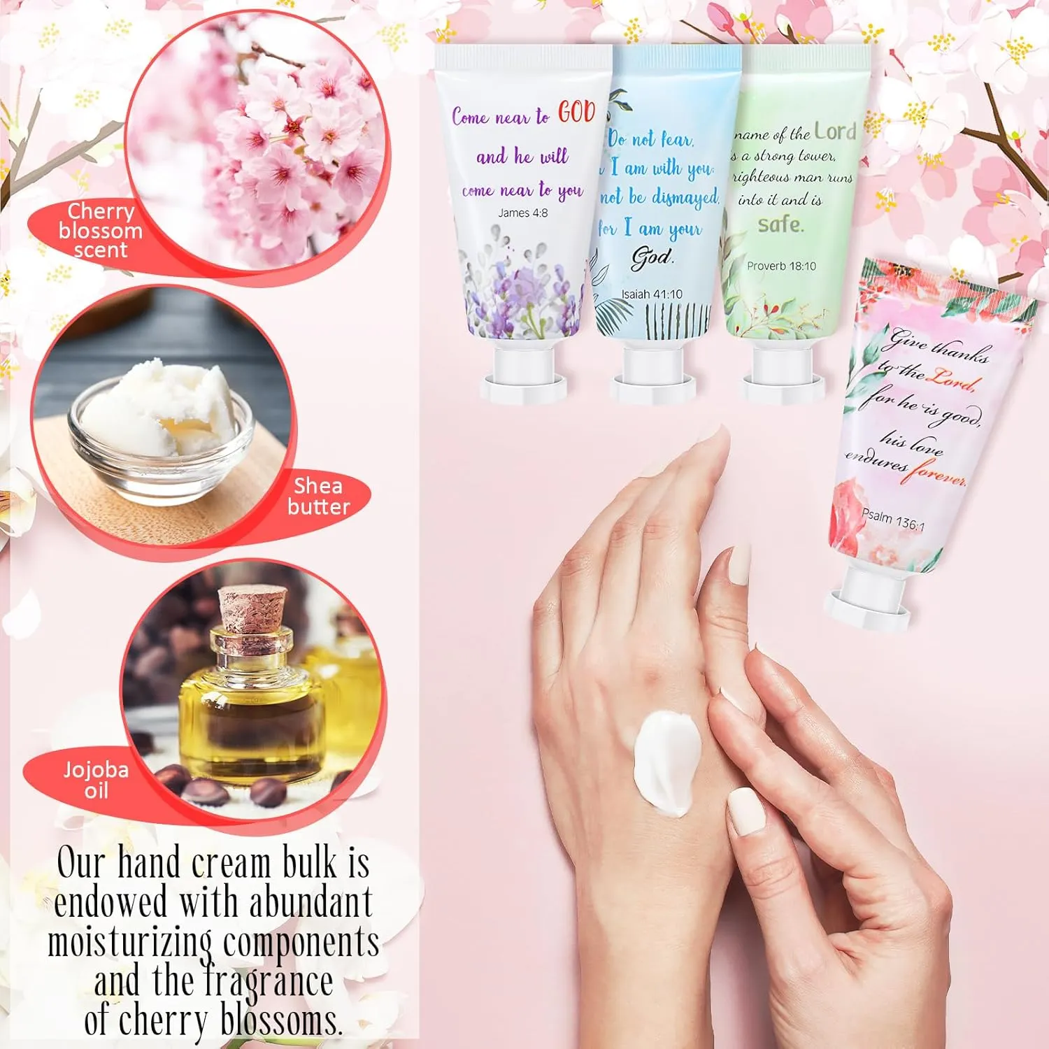 Landhoow 72 Pack Christian Hand Cream Bulk for Women Bible Travel Hand Lotion Set Graduation Religious Bible Verse Gift Set for Church Vbs School Nurse Teacher Wedding Homeless