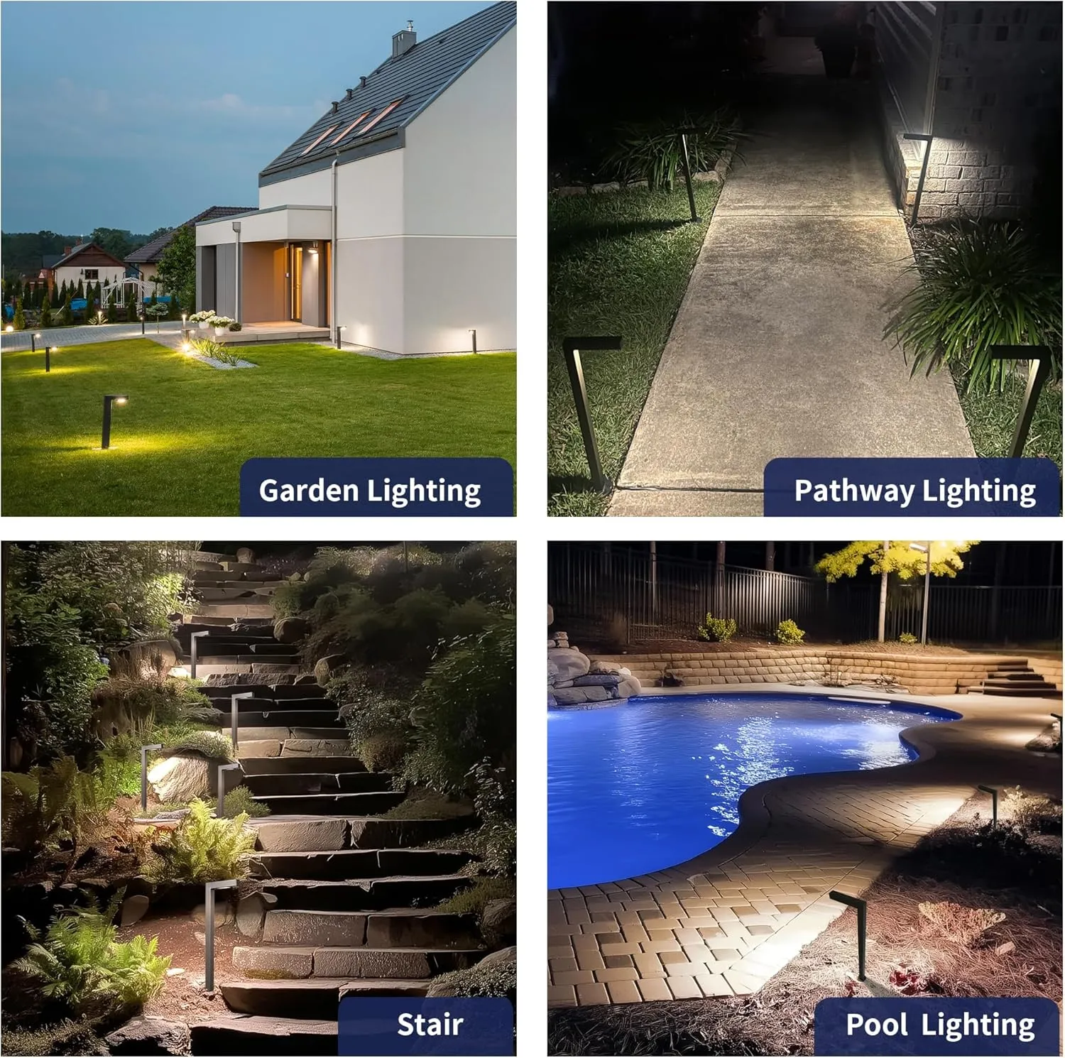 Landscape Path Lights Brass, 12V Low Voltage Pathway Lights Wired, Outdoor Garden Lights LED Waterproof, L Shape Bronze for Yard Walkway Driveway with 3W 270LM 2700K G4 Bulb