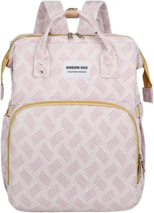 Large 25L Multifunction Diaper Bag Backpack with Portable Changing Station Pad Mommy Diaper Backpack Bags–Large Capacity Featuring Bottle Pocket, Changing Pad, Stroller Clips, Comfortable Straps