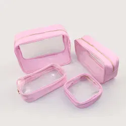 Large Clear and Nylon Cosmetic Bag