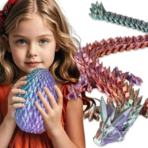 Large Dragon Eggs with Dragon Inside, 3D Printed Surprise Funny Gifts for Kids, Articulated Dragon Fidget Toys for Adults, Executive Desk Toys Office Room Décor (Gradient Blue-Green-Brown)