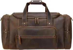 Large Travel Bag Leather Vintage Luggage Bags Duffle Bags Travelling Bag Weekender Bags for Man