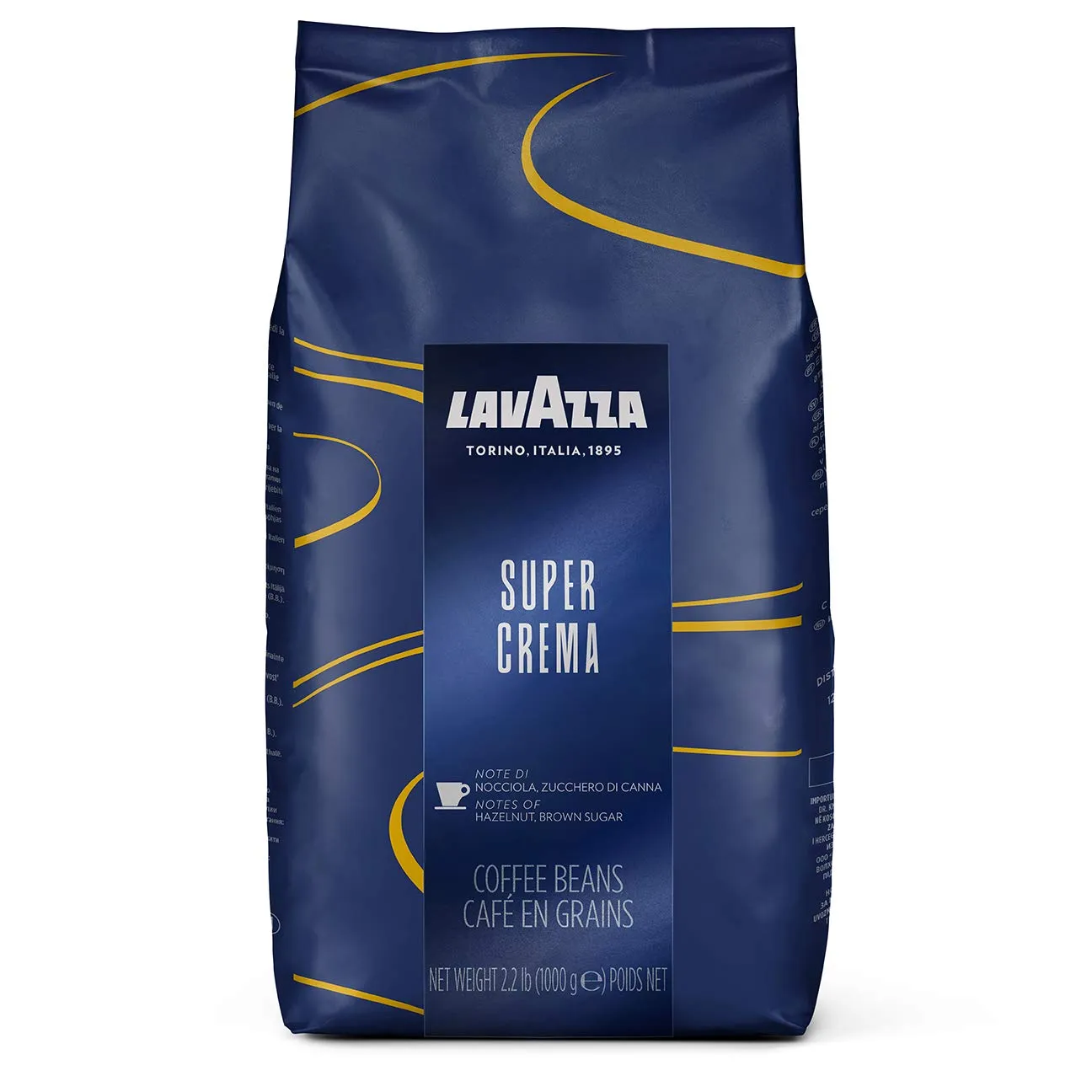 Lavazza Super Crema and Lavazza Top Class Whole Bean Coffee Blend Bundle (2 bags, 2.2 lbs each)