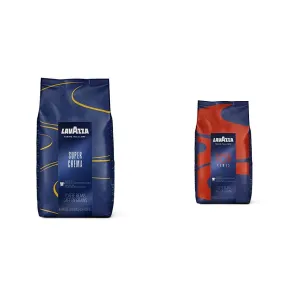 Lavazza Super Crema and Lavazza Top Class Whole Bean Coffee Blend Bundle (2 bags, 2.2 lbs each)