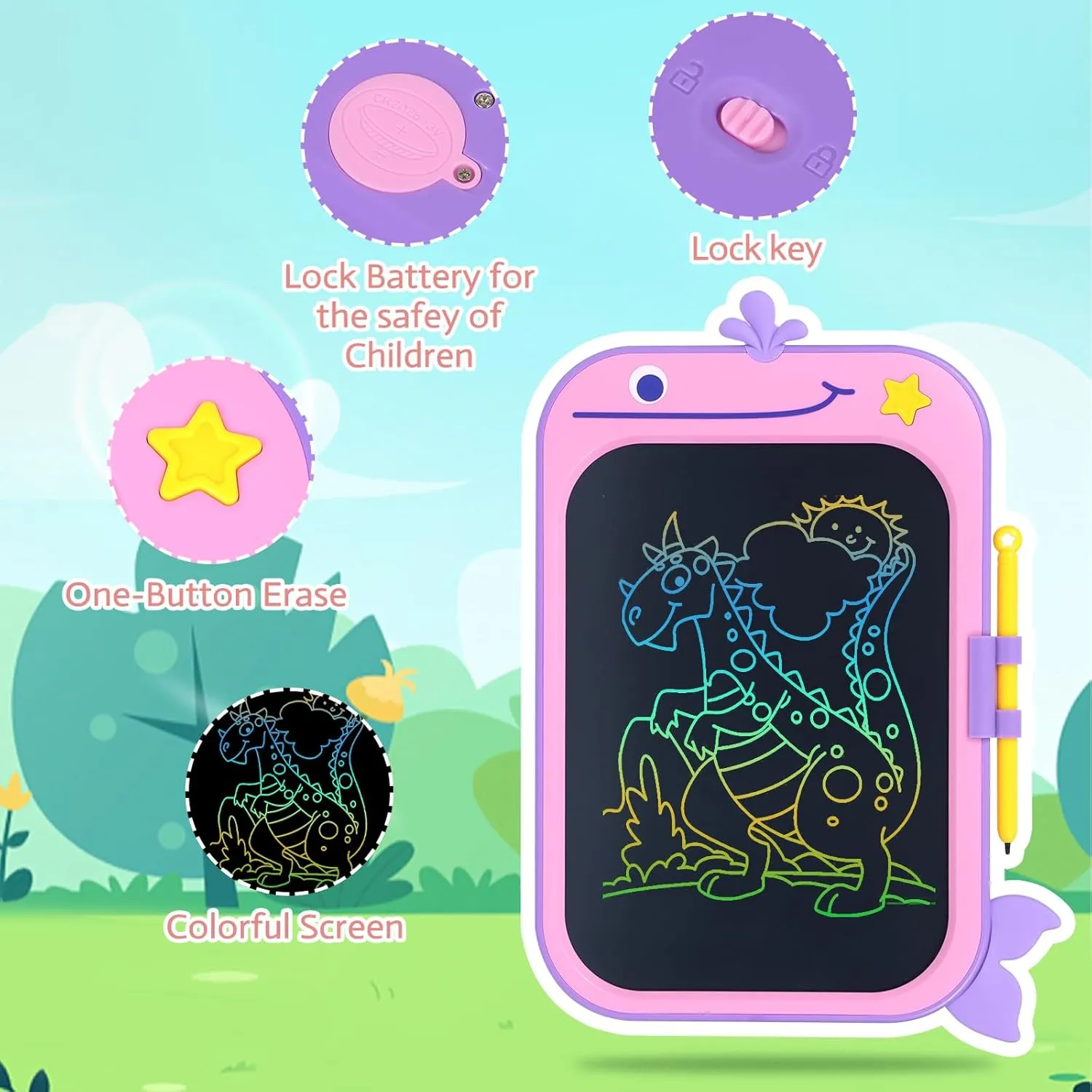 LCD Writing Tablet for Kids Boogie Board,Toddler Toys for 3 4 5 6 7years Old Boys Girls,Kids Toys Sensory Toys Learning Toys,Halloween Thankgiving Christmas Day Gift for Kids Doodle Board