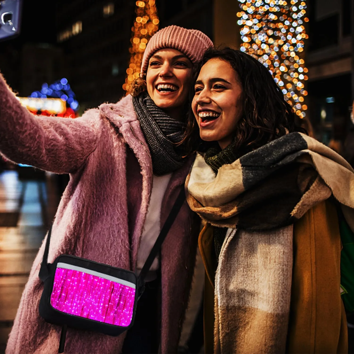 Led Crossbody Bag Small Light Up Purse Glow Handbags Mini Shoulder Bags Women Luminous Wallet for Party