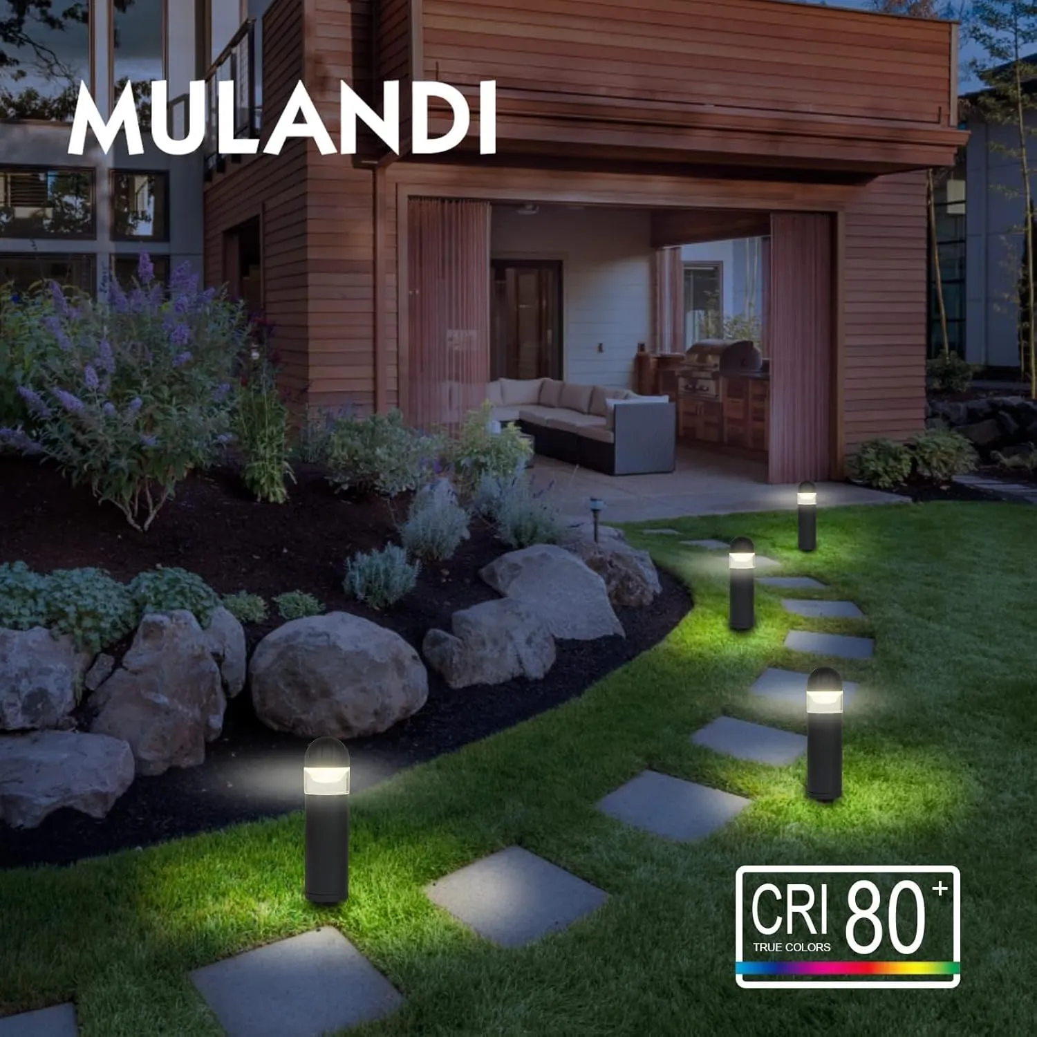 LED Landscape Bollard Pathway Light, 2W, DC 12V Low Voltage Path Lighting Outdoor Waterproof, Die-Casted Aluminum Housing for Garden Light, 3000K Warm White Pack of 2