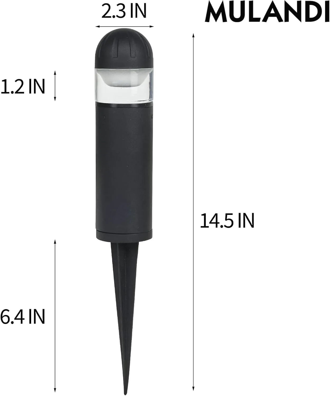 LED Landscape Bollard Pathway Light, 2W, DC 12V Low Voltage Path Lighting Outdoor Waterproof, Die-Casted Aluminum Housing for Garden Light, 3000K Warm White Pack of 2