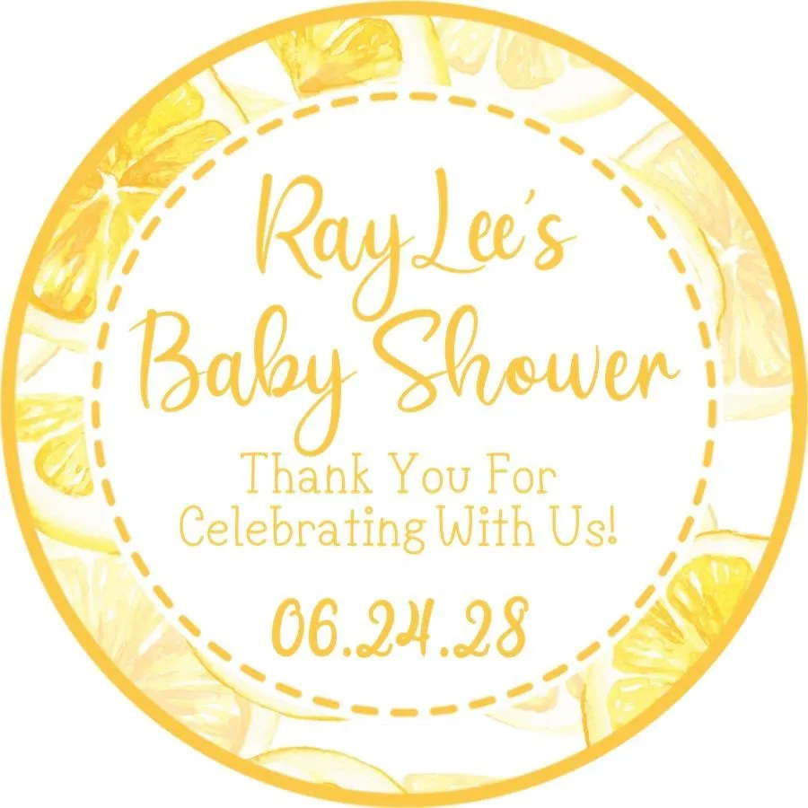 Lemon Baby Shower Stickers