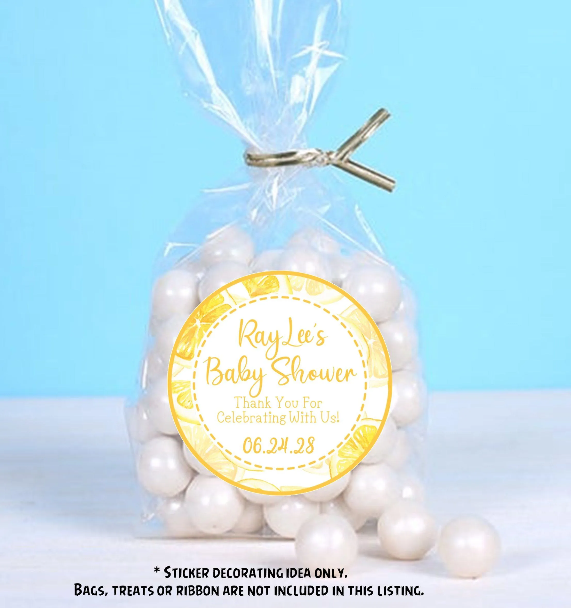 Lemon Baby Shower Stickers
