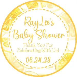 Lemon Baby Shower Stickers