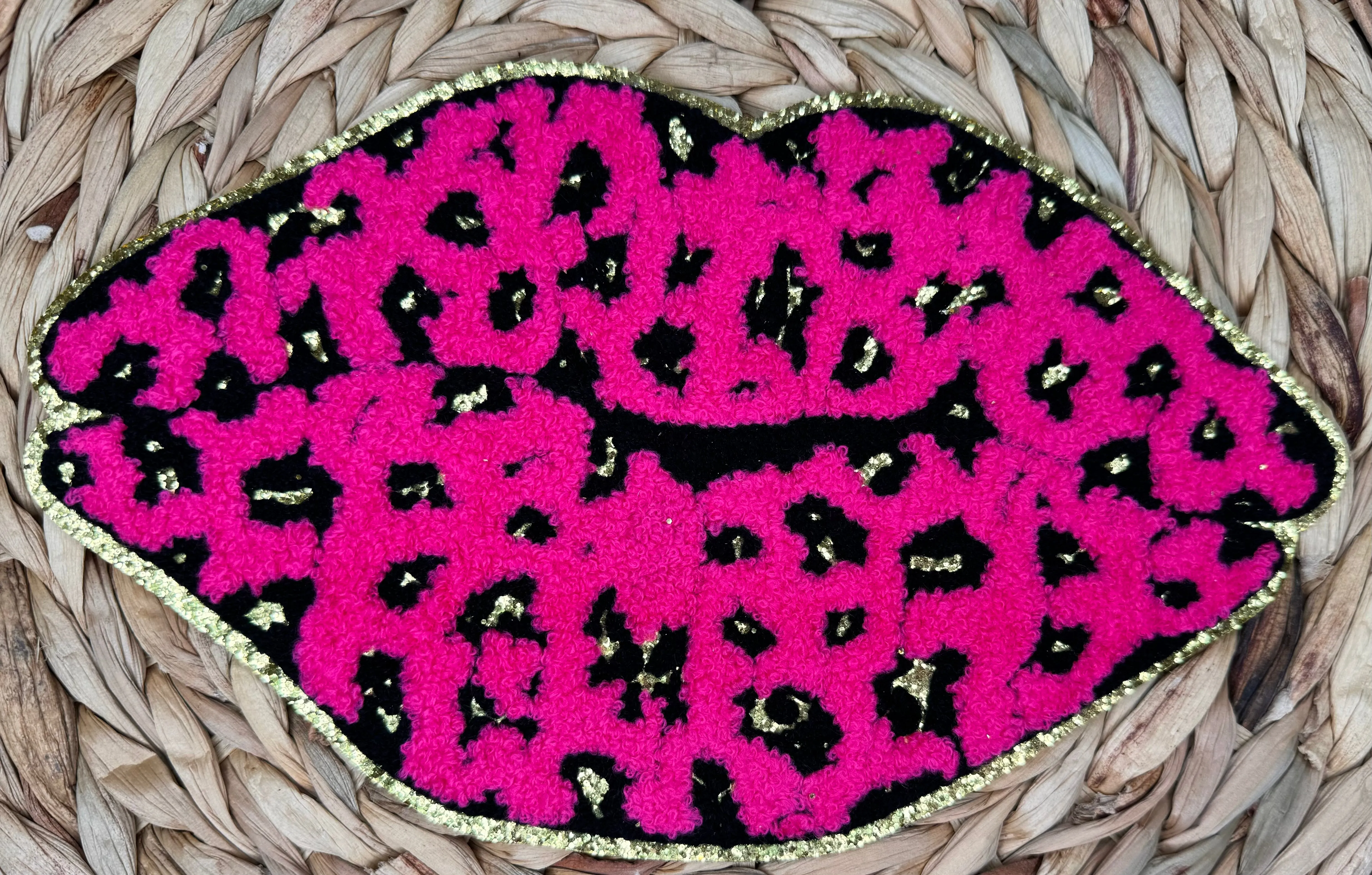 Leopard Lips Chenille Patch