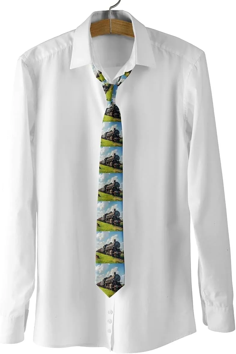 Leopard Print Ties for Men,Gradient Rainbow Color Mens Tie