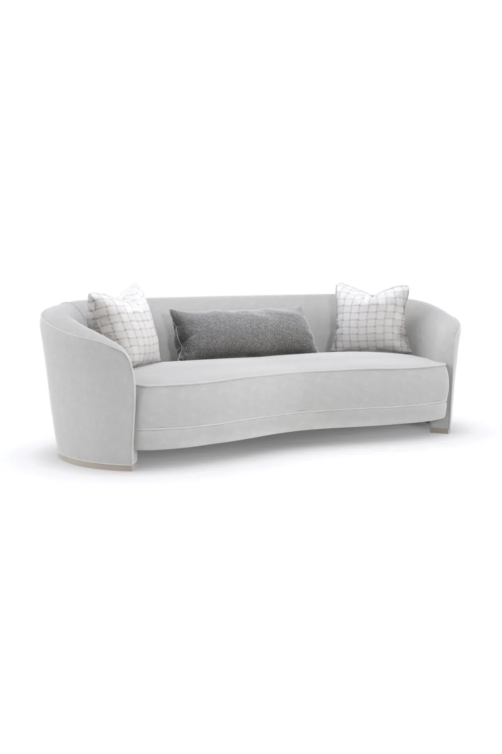 Light Gray Curved Sofa | Caracole Ahead Of The Curve