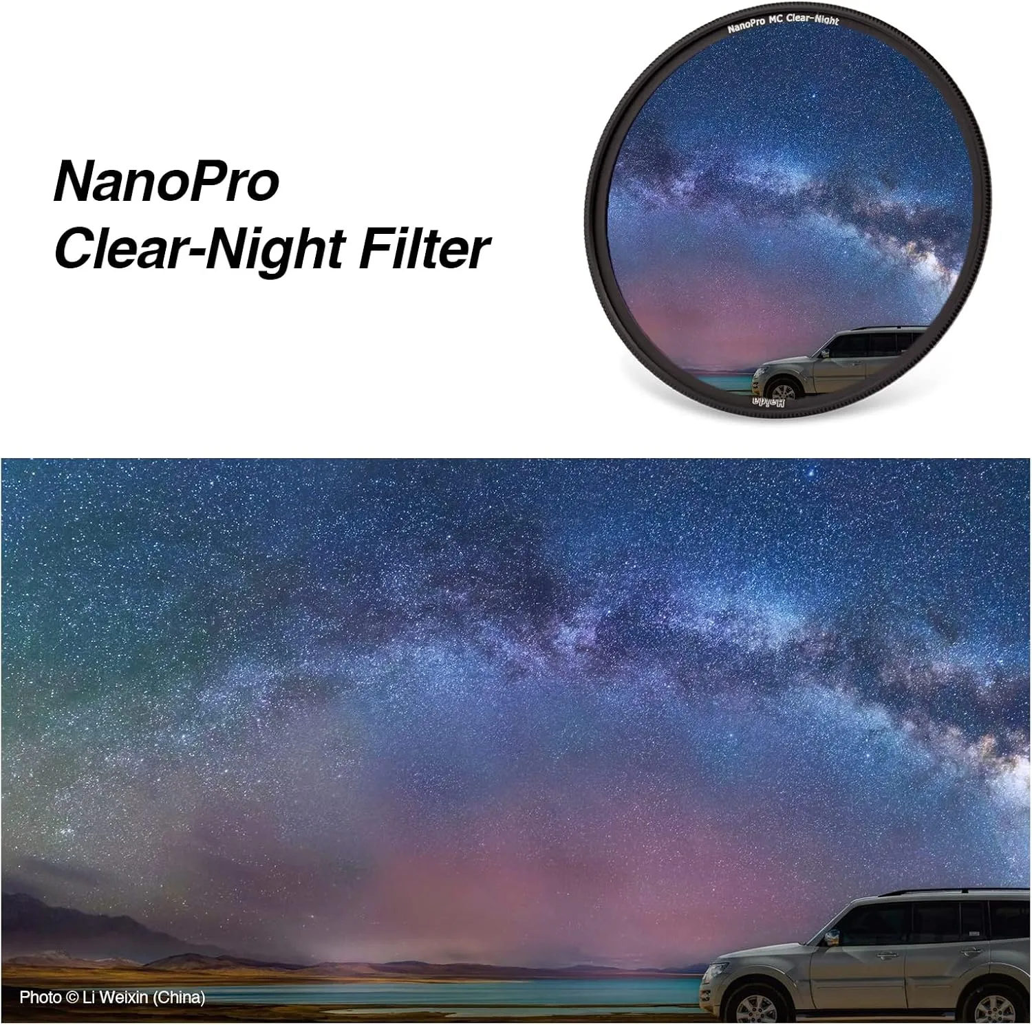 Light Pollution Filter Haida Clear-Night NanoPro Filter Optical Glass Enhances Visibility Artificial Light Sources Reduction for Sky/Star (58mm)