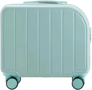 Light Suitcase 18" Suitcases with 4 Wheels PVC Durable Hardside Luggage Bag for Travel Wheeled Luggage (Color : D, Size : 18 inch)