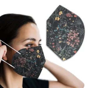 Lightweight KN95 Face Mask Cover for ear loop KN95 masks - Liberty London Wildflowers Dark - Single layer bonded fabric - No extra loops!
