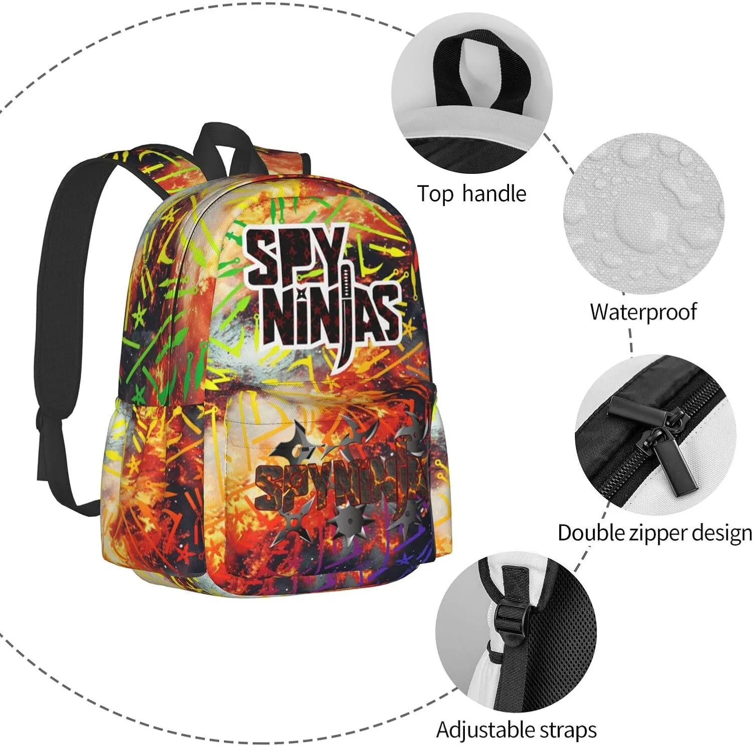 Lightweight Large Capacity Backpack Lunch Box Multifunctional Daypack For Adult Outdoor