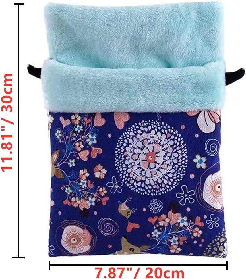 Litewood Sugar Gliders Sleeping Pouch Bag Small Pet Cotton Hanging Warm Comfortable Nest Bed for Small Animals Squirrels Marmosets Rats Hamster (LARGR,Blue Deer) …