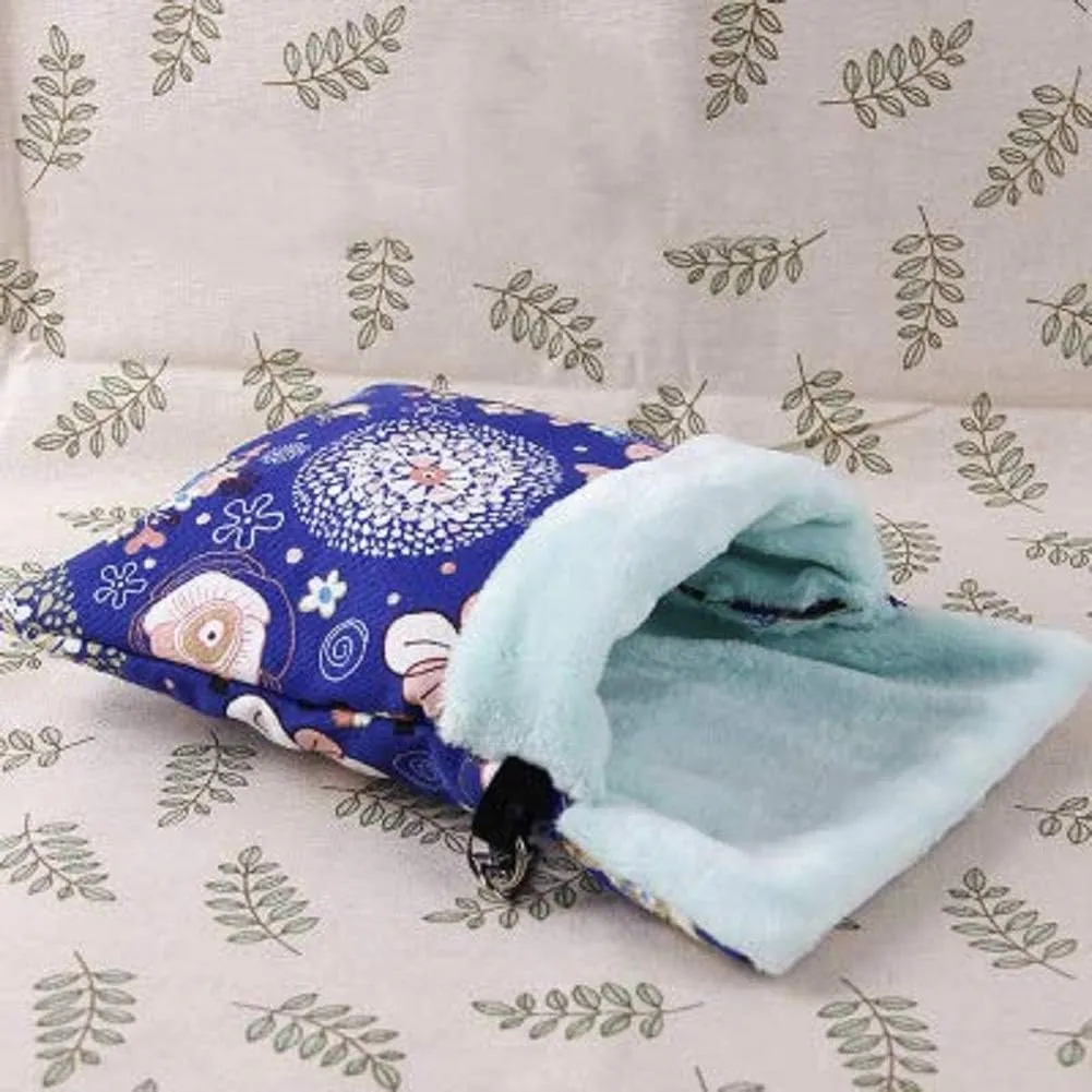 Litewood Sugar Gliders Sleeping Pouch Bag Small Pet Cotton Hanging Warm Comfortable Nest Bed for Small Animals Squirrels Marmosets Rats Hamster (LARGR,Blue Deer) …