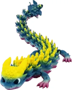 Long Bristleback Dragon – Fantasy Articulated Display Figure for Teens & Adults – 3D Printed in Canada
