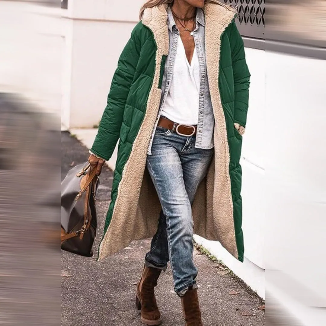 Long Padded Coat with Faux Shearling Lining | Warm & Cozy | Effortless Winter Style