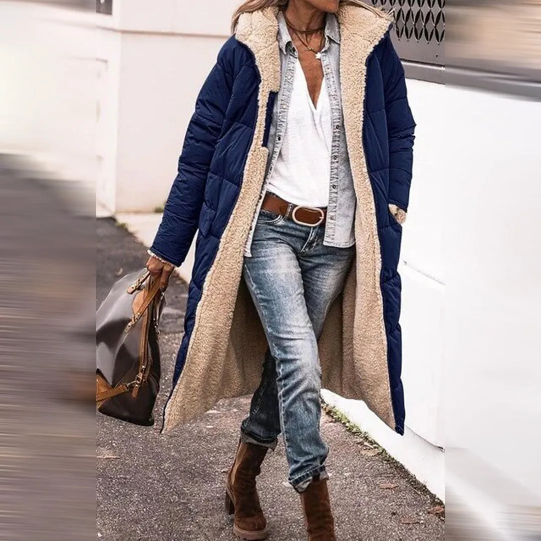 Long Padded Coat with Faux Shearling Lining | Warm & Cozy | Effortless Winter Style
