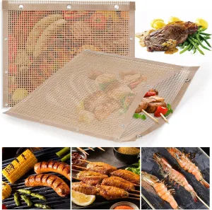 LOOCH Mesh Grill Bags 13.2 x 10.5 Inch Set of 2 100% Non-tick Heavy Duty Barbecue Grill Bags, Reusable and Easy to Clean, Works on Electric,Gas, Charcoal Outdoor BBQ - Extended Warranty