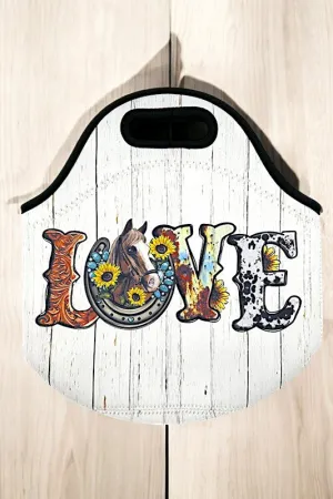 Love Sunflower Horse Insulated Lunch Bag