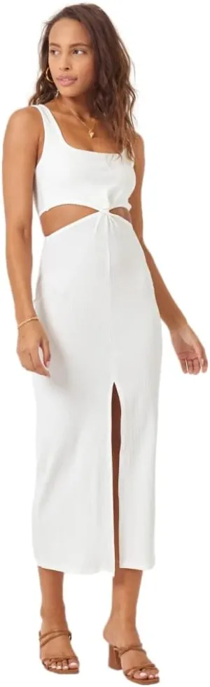 LSpace Skyler Dress for Women Offers Square Neckline, Thick Straps, Cut-Out Design, Thigh-High Slit