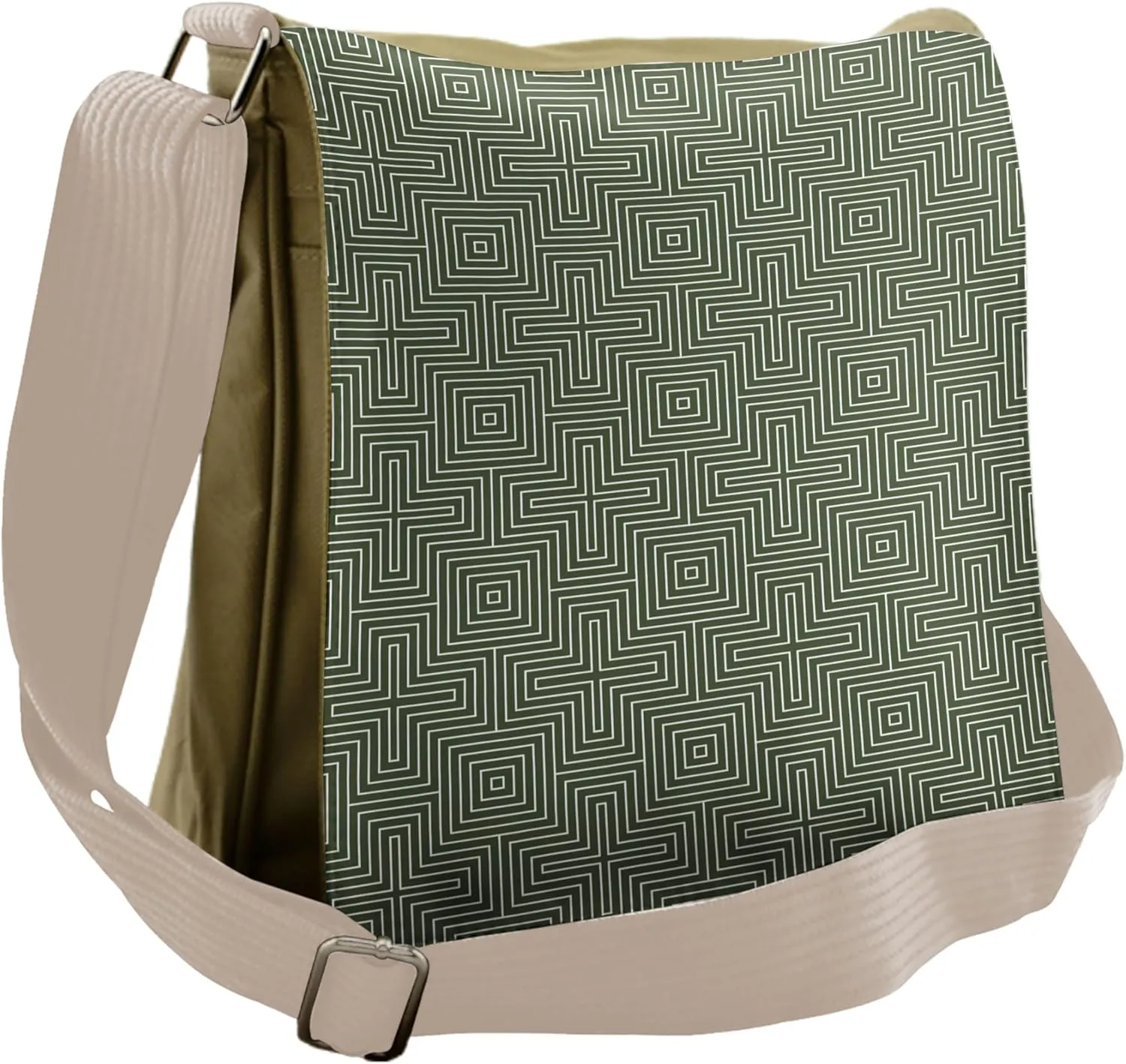 Lunarable Geometric Messenger Bag, Abstract Shapes Optical, Unisex Cross-body