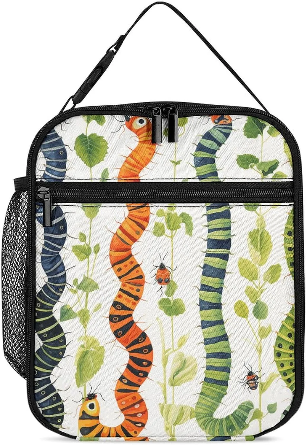 Lunch Bag for Women Men Insulated Lunch Box Caterpillar Pattern Leakproof Lunch Tote Bag for Picnic Work Beach