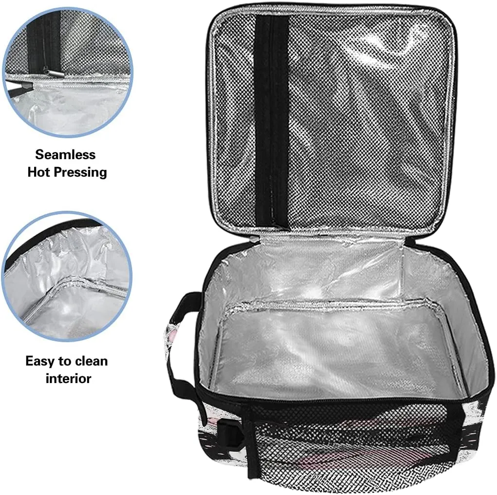 Lunch Bag Insulated Boxes Cute French Bulldog Cooler Lunch Handbags African American Woman Organizer Containers for Picnic School Office