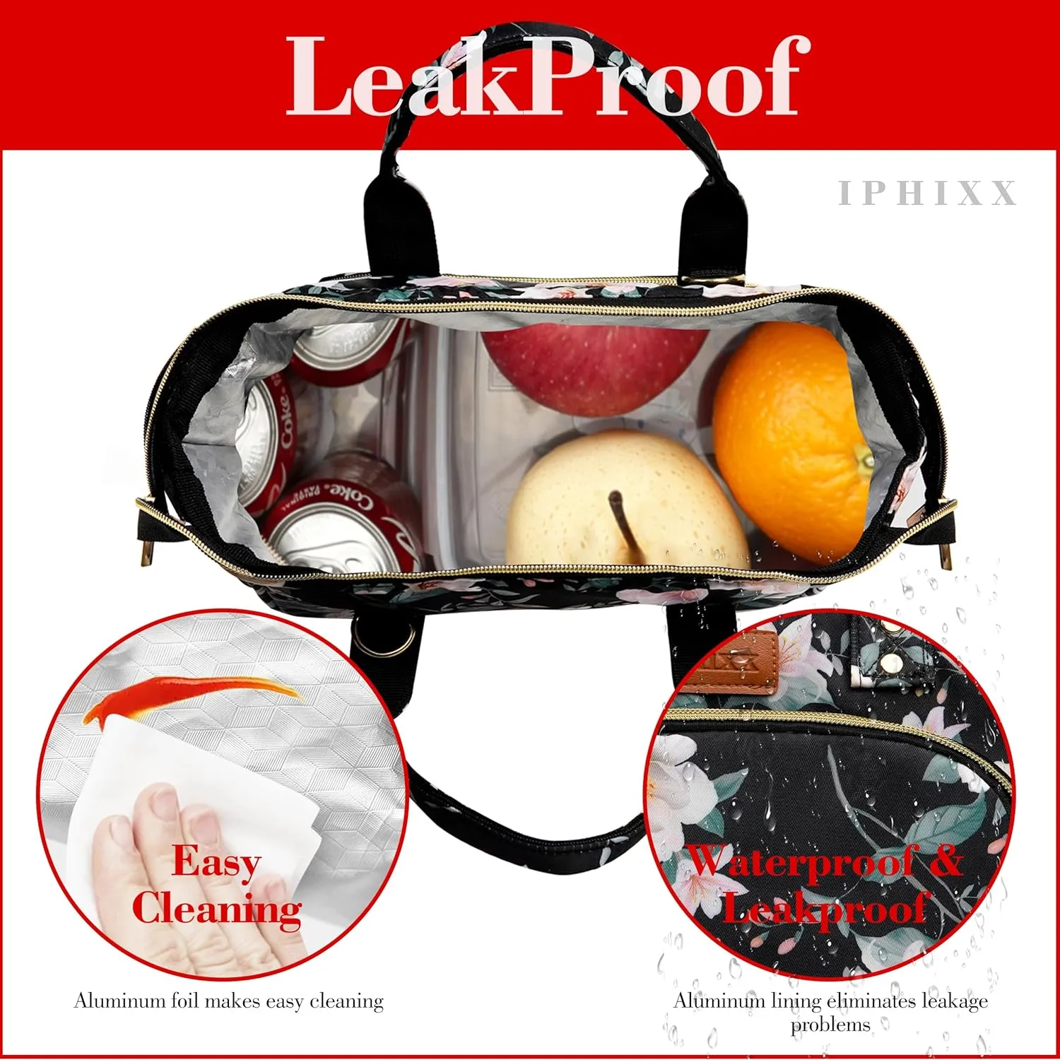 Lunch Bags for Women, Lunch Box for Women Insulated Lunch Bag, Leakproof Lunch Tote Bags for Work with Adjustable Strap Reusable Cooler Tote Bag for Picnic,Camping, 8 Ice Packs