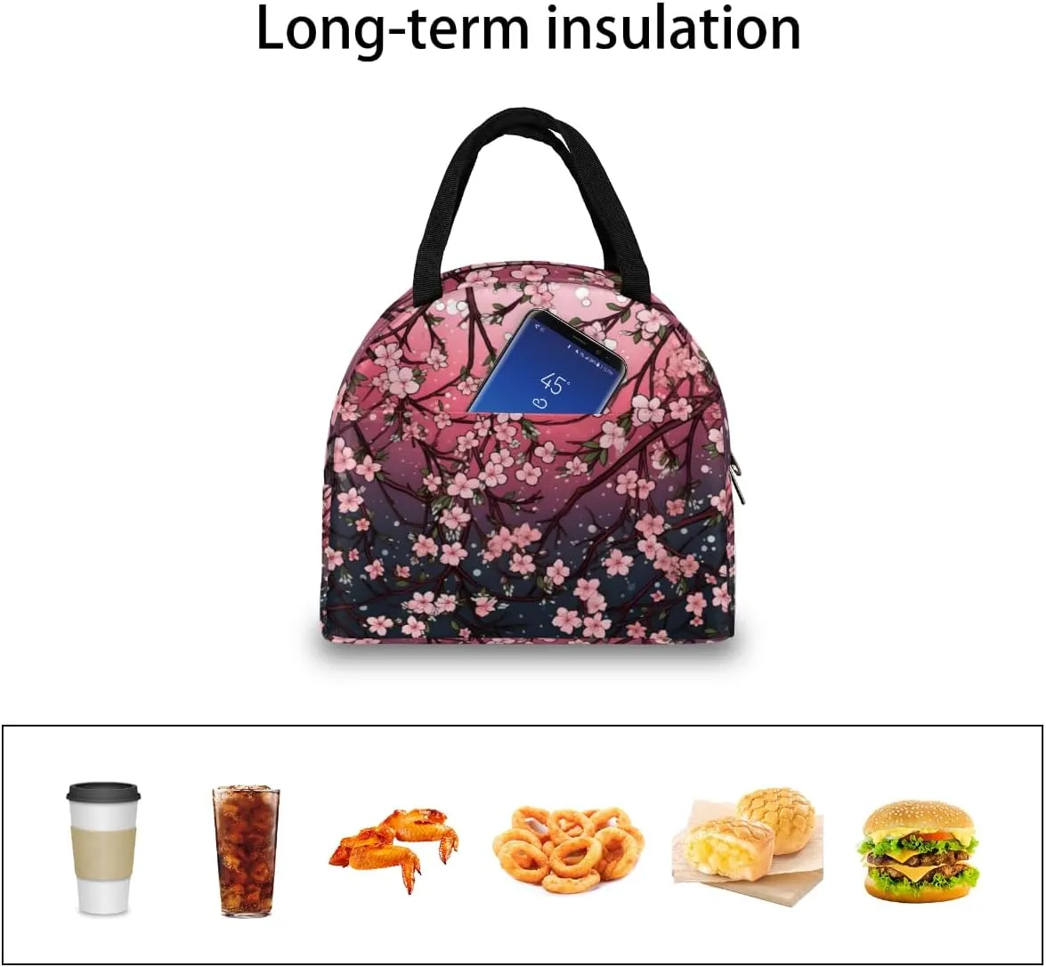 Lunch Tote Bag Classic Romance Style Reusable Insulated Bags Waterproof Adult Portable Meal Cooler Pack for Women Men Picnic Office Work Travel