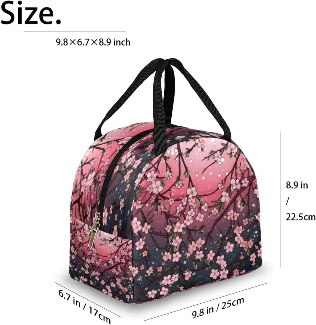 Lunch Tote Bag Classic Romance Style Reusable Insulated Bags Waterproof Adult Portable Meal Cooler Pack for Women Men Picnic Office Work Travel