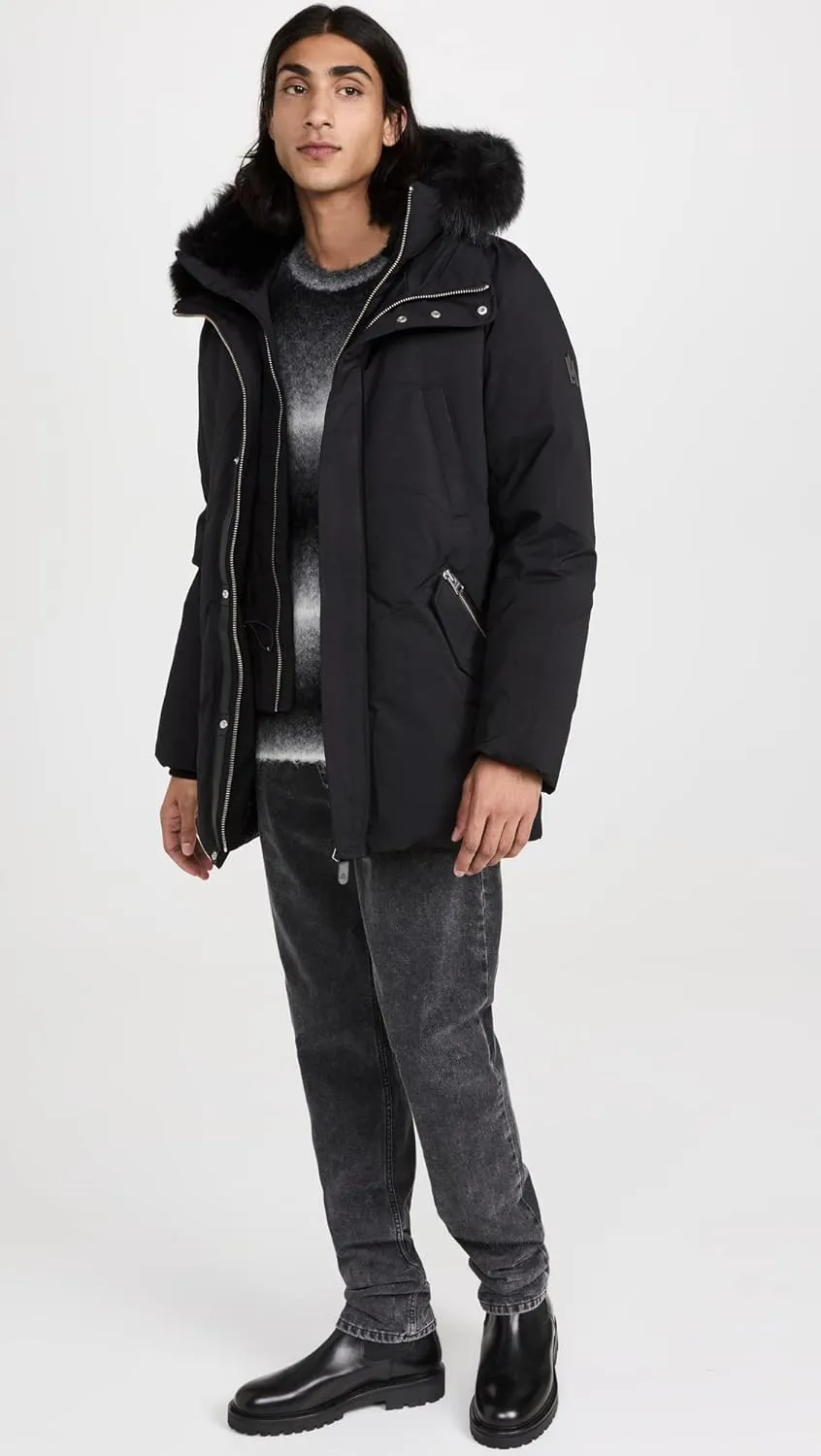 Mackage Men's Edward 2-in-1 Down Parka with Hooded Bib and Detatchable Sheepskin Collar