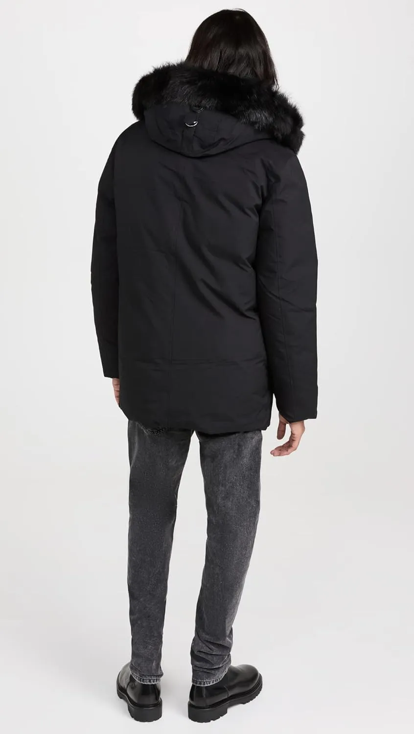 Mackage Men's Edward 2-in-1 Down Parka with Hooded Bib and Detatchable Sheepskin Collar